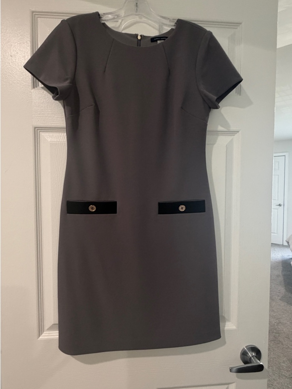 Tommy Hilfiger Grey Short-Sleeve Shift Dress